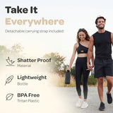 Hydracy Water Bottle with Time Marker -Large BPA Free Water Bottle & No Sweat Sleeve -Leak Proof Gym Bottle with Fruit Infuser Strainer & Times to Drink -Ideal for Fitness Sports & Outdoors