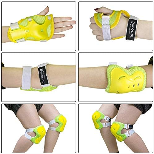 BOSONER Kids/Youth Knee Pad Elbow Pads Guards Protective Gear Set for Roller Skates Cycling BMX Bike Skateboard Inline Skatings Scooter Riding Sports