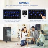 HOMCOM 32" Evaporative Air Cooler, 60° Oscillating, 3-In-1 Ice Cooling Fan, Portable Swamp Cooler with Humidifier, Water Tank for Home Office, 3 Modes, 3 Speeds, 12H Timer, Remote, Black