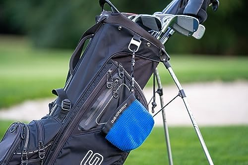 Golf Club and Golf Ball Cleaning Bag, Waterproof Clean Face Technology Liner, Detachable Clip, Machine Washable, Cleans Club Grooves, Dry Exterior (Neoprene or Microfiber Option Available)
