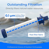 Waterdrop Gravity Water Filter Straw, Camping Water Filtration System, Water Purifier Survival for Travel, Backpacking and Emergency Preparedness, 1.5 gal Bag, 0.1 Micron, Light Blue