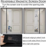 Reversible Left Right Side Opening Wide Magnetic Screen Door for Sliding & French Doors,Heavy Duty Thicker Reinforced Mesh Bug Door Screen Magnetic Closure,Screen 74.8" x 81",Fits Door to 72"x80"