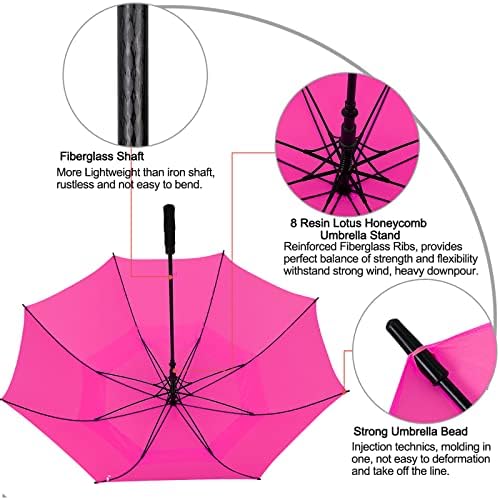 G4Free 47/54/62/68 Inch Automatic Open Golf Umbrella Oversize Extra Large Double Canopy Vented Windproof Waterproof Stick Umbrellas
