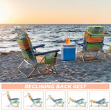 Rainbow Beach Chair for Adults | Folding | Heavy Duty | Adjustable Lay Flat, Lightweight | Outdoor