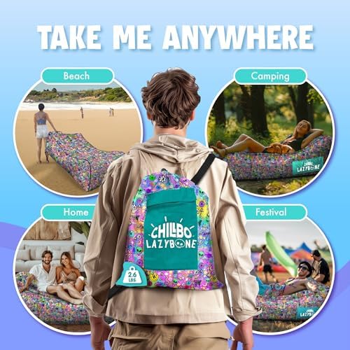 Chillbo Inflatable Couch – Cool Inflatable Chair. Upgrade Your Camping Accessories. Easy Setup is Perfect for Hiking Gear, Beach Chair and Music Festivals.