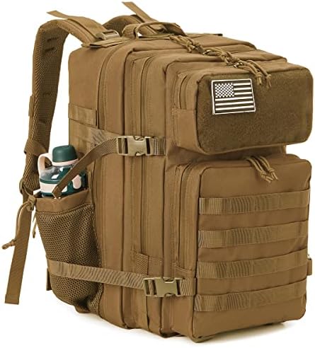 QT&QY 25L/35L/45L Military Tactical Backpack For Men Molle Daypack 3 Day Bug Out Bag Hiking Rucksack With Bottle Holder