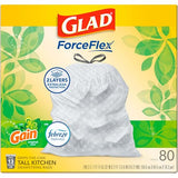 Glad Tall Kitchen Trash Bags 13 Gallon, Gain Original Garbage Bags, Odorshield with Drawstring, 80 Count