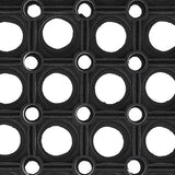 Ottomanson Indoor/Outdoor Hose-Wash Holes Design Non-Slip Rubber 10" x 30" Modern Stair Treads for Stairs, Garage, Patio, 5 Pack, Black Holes