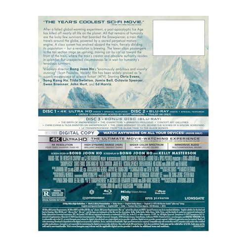 Snowpiercer 4K + Bluray + Digital Amazon Exclusive Steelbook [Blu-ray]