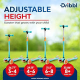 3-Wheel Kids Scooter - Lean-to-Steer Technology, Adjustable Height Handlebar, Wide Deck, Scooter for Boys & Girls Ages 3+, Child Safety Approved, Support Riders Up To 165 lbs, Light Blue/Orange