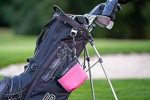 Golf Club and Golf Ball Cleaning Bag, Waterproof Clean Face Technology Liner, Detachable Clip, Machine Washable, Cleans Club Grooves, Dry Exterior (Neoprene or Microfiber Option Available)