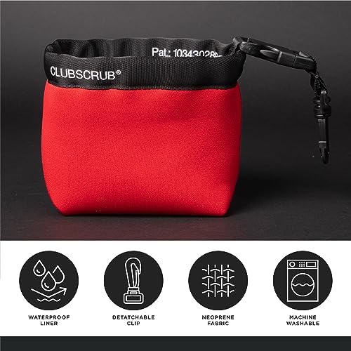 Golf Club and Golf Ball Cleaning Bag, Waterproof Clean Face Technology Liner, Detachable Clip, Machine Washable, Cleans Club Grooves, Dry Exterior (Neoprene or Microfiber Option Available)