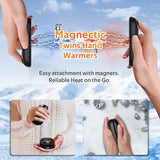 Hand Warmers Rechargeable - 7000mAh Magnetic Electric Hand Warmer 2 Pack, 20Hrs Warmth, LED Digital Display, 4 Heating Levels Reusable Portable Pocket Heater for Raynauds Golf Hunting Camping