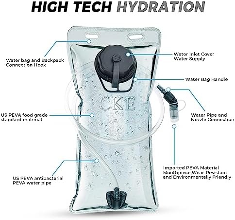 Hydration Backpack Hydration Pack Water Backpack with 2L(70-Ounce) Hydration Bladder for Men Women Kids for Running Hiking Biking Climbing
