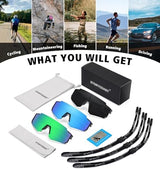 STORYCOAST Polarized Sports Sunglasses for Men Women,Driving Fishing Cycling Mountain Bike Sunglasses UV400 Protection
