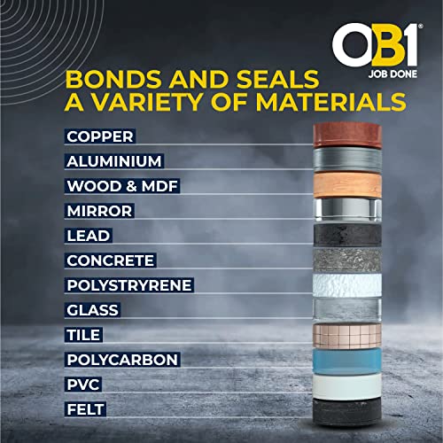OB1 White Multi-Surface Construction Sealant & Adhesive - Hybrid Technology - Excellent Chemical Resistance - Water Resistant - Weather Resistant - Food Safe - 290ml