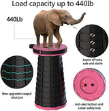 ALEVMOOM Upgraded Folding Stool with Cushion,Portable Collapsible Retractable Stool,Outdoor Chair,Yet More Sturdy Load Capacity 440lbs for Camping Garden Fishing Hiking BBQ with Carry Bag