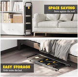 KINGRACK 3 Step Ladder, Sturdy Steel Step Stool with Safe-Lock Design, Handrail, Anti-Slip Wide Pedals, Pass 800lbs Load Testing, Folding Portable Ladder for Multi-Purpose, Home, Kitchen, Black