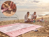 WEKAPO Beach Blanket Sandproof Waterproof, Extra Large Beach Mat, Oversized & Compact Sand Free Mat Quick Drying, Lightweight & Durable with 6 Stakes & 4 Corner Pockets