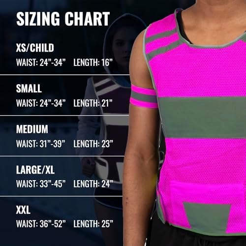 Reflective Running Vest for Women & Men,High Visibility Reflector Vest with 2 Bands,Lightweight & Comfy Running Gear
