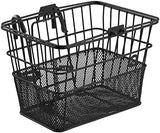 Retrospec Apollo Detachable Front Bike Basket Steel Half-Mesh with Integrated Detachable Hooks and Built-In Handle, Easy Assembly and Portability for Bicycles