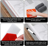 New Collapsible Shower Threshold Water Dam, Self Adhesive Silicone Waterproof Barrier Bathroom and Kitchen Water Strip Dam Shower Guard for Dry And Wet Separation Caulk Seal Strip Edge Trim(TM)