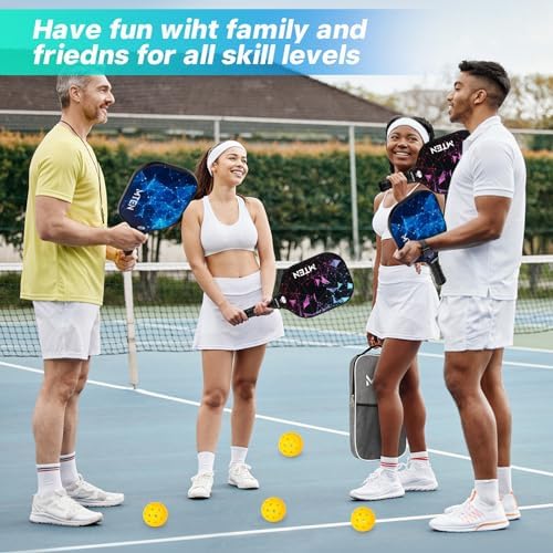Pickleball Paddles, USAPA Approved Fiberglass Surface Pickleball Set with Pickleball Rackets, Pickleball Paddles Set for Men Women