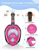 Greatever G2 Full Face Snorkel Mask with Latest Dry Top System,Foldable 180 Degree Panoramic View Snorkeling Mask with Camera Mount,Safe Breathing,Anti-Leak&Anti-Fog