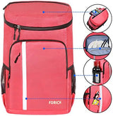 FORICH Backpack Cooler Leakproof Insulated Waterproof Backpack Cooler Bag, Lightweight Soft Beach Cooler Backpack for Men Women to Work Lunch Picnics Camping Hiking, 30 Cans