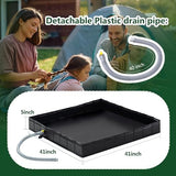 Portable Shower Pan, 41" x 41" x 5" Foldable Shower Base & Basin Floor with Detachable Drain Pipe, Ideal for RV, Outdoor,Indoor Shower Stall Enclosures