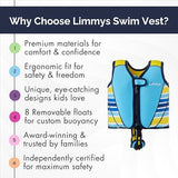 Limmys Premium Kids Swim Vest - Toddler Swim Jacket and Buoyancy Swimming Aid - Modern Design Swimming Vest for Boys, Girls and Babies - Drawstring Bag Included