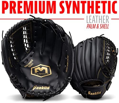 Franklin Sports Baseball + Softball Gloves - Field Master Adult + Youth Baseball + Softball Gloves - Right Hand + Left Hand Gloves - Infield + Outfield Mitts - Multiple Sizes + Colors