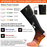 SNOW DEER Upgraded Rechargeable Electric Heated Socks,7.4V 2200mAh Battery Powered Cold Weather Heat Socks for Men Women,Outdoor Riding Camping Hiking Motorcycle Skiing Warm Winter Socks