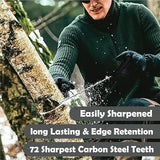 55 Inch High Limb Rope Saw with 70 Sharp Teeth, Effortless 360° Arborist Tree Limb Cutter – Dual Sided Chain Cutting Tool for High Branches, Pocket Wire Chain for Outdoor Adventures with Storage Box