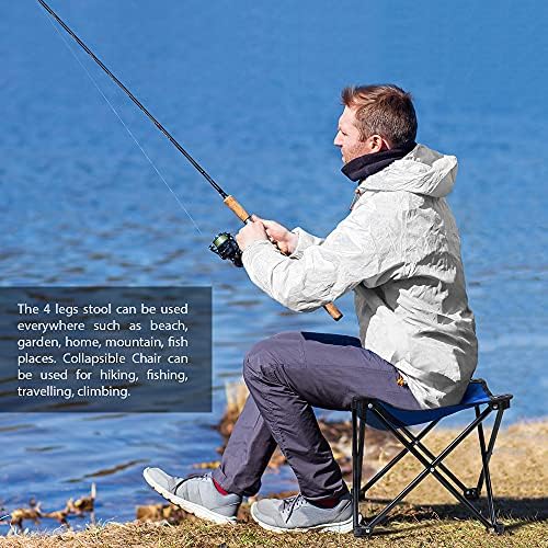 Forbidden Road Camping Stool Portable Footrest for Hiking Fishing Backpacking Beach Travel - Capacity 220lbs (Blue, 14.17 * 11.8 inch)