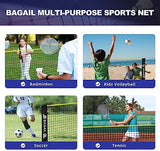 BAGAIL Badminton Net, Height Adjustable Kids Volleyball Net, Foldable Nylon Net 10 ft/14ft/17ft Wide, Tennis Net, Small Pickleball Net for Backyard Game and Indoor Outdoor Use, Easy Setup