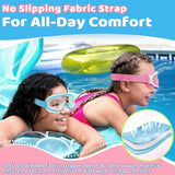 Vvinca Kids Goggles with Comfort Fabric Strap, Kids Swim Goggles Wide View Anti-Fog/UV No Leaking Swimming Goggles for 3-14