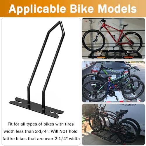 CC-125 Cargo Box Bike Rack Adapter, Hitch Bike Rack Adapters Bike Wheel Holders for Cargo Carrier on Camper Travel Trailer, Fit for All Types of Bikes with Tires Width Less Than 2-1/4"
