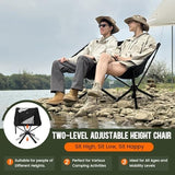 RiseLite Adjustable Portable Chair - Small Compact Folding Chair for Adults, Setup in 6 Seconds, Lightweight Outdoor Backpack Chairs for Camping, Travel, Hiking, Concert
