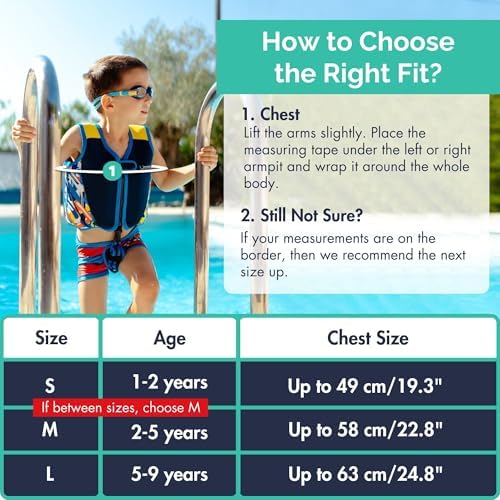 Limmys Premium Kids Swim Vest - Toddler Swim Jacket and Buoyancy Swimming Aid - Modern Design Swimming Vest for Boys, Girls and Babies - Drawstring Bag Included