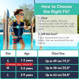 Limmys Premium Kids Swim Vest - Toddler Swim Jacket and Buoyancy Swimming Aid - Modern Design Swimming Vest for Boys, Girls and Babies - Drawstring Bag Included