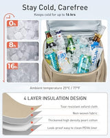 TOURIT Rolling Cooler Backpack: Leakproof Waterproof Insulated 36 Cans Beach Cooler with Wheels and Handle Outdoor Camping Picnic Travel