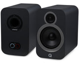 Q Acoustics 3030i Bookshelf Speakers Pair Graphite Gray - 2-Way Reflex Enclosure Type, 6.5" Bass Driver, 0.9" Tweeter - Stereo Speakers/Passive Speakers for Home Theater Sound System