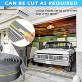 Papillon Garage Door Bottom Seal Strip, Weatherproof EPDM Rubber Threshold, Fits All Standard Doors, Easy for DIY Homeowners, No Adhesive (20Ft, Grey)