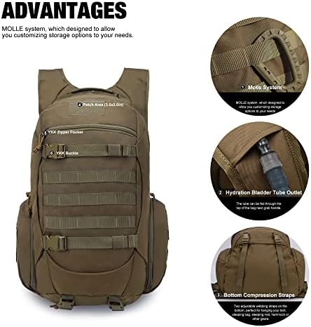 Mardingtop 35L Tactical Backpacks Molle Hiking daypacks for Camping Hiking Military Traveling Motorcycle