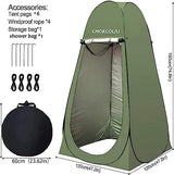 Pop-up Shower Tent & 20L Solar Shower Bag Combo - Waterproof Camping Privacy Shelter with Portable Heated Water Reservoir for Outdoor Bathing, Beach, Hiking (Green, 120x120x190cm)