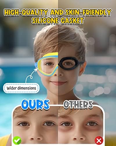 Rantizon Swim Goggles 2 Pack, Wide View Anti Fog&UV Swimming Goggles for Audlt, No Leaking Pool Accessories for Men Women Kid