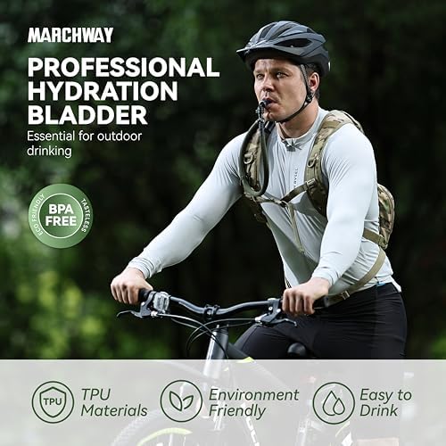 MARCHWAY 2L/2.5L/3L TPU Hydration Bladder, Ultra Durable Water Reservoir Bag with Insulated Tube for Hydration Pack for Cycling, Hiking, Running, Climbing, Biking