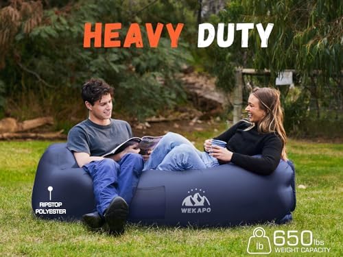 WEKAPO Inflatable Lounger Air Sofa Hammock-Portable,Water Proof& Anti-Air Leaking Design-Ideal Couch for Backyard Beach Traveling Camping Picnics & Music Festivals