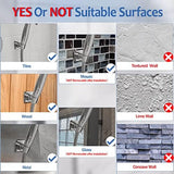 YDmeet Shower Head Holder, Adjustable Handheld Brass Shower Head Bracket, Wall Mount Holder, Drill Free Glue Installation (Polished Chrome)